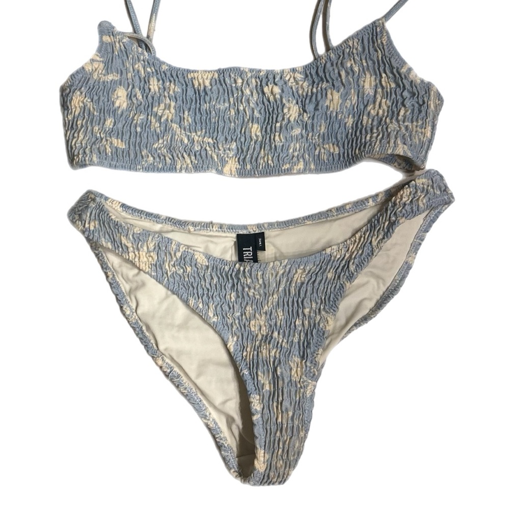 Triangl Swimwear Light Blue and Cream Bikini